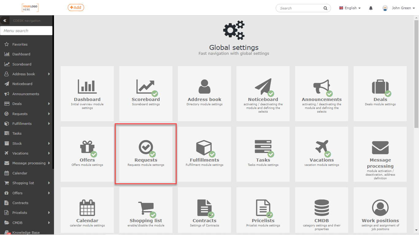 Work Orders – Settings - CDESK