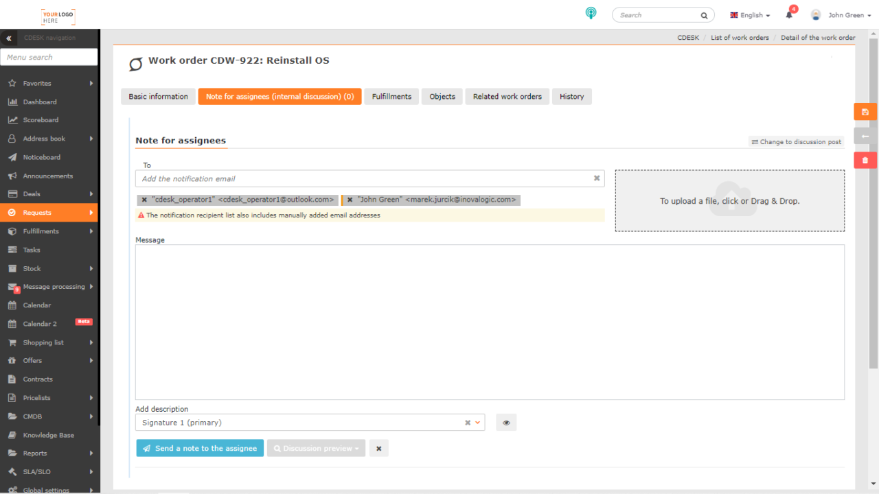 Working with Work Orders - CDESK