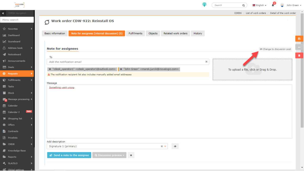 Working with Work Orders - CDESK