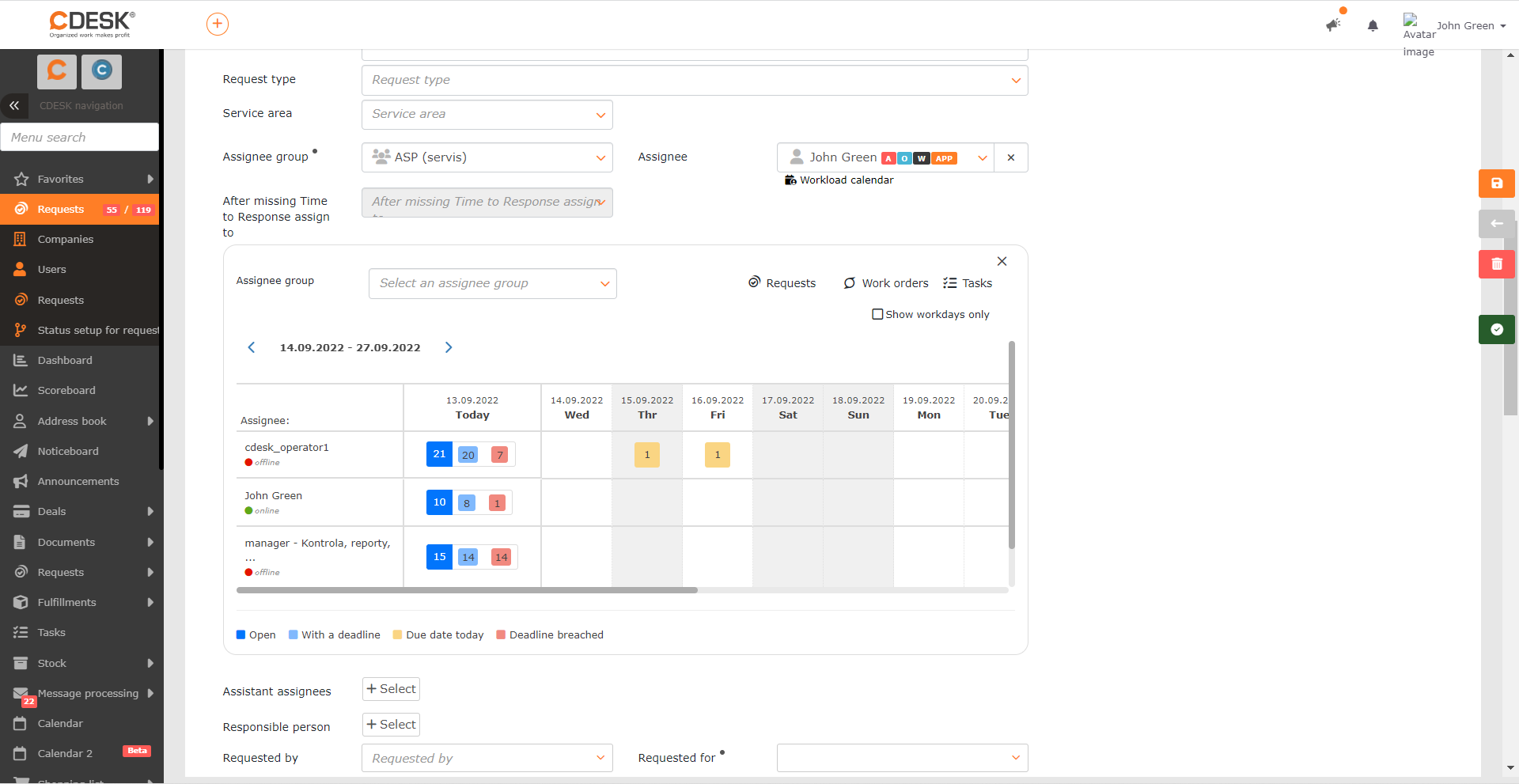 Workload Calendar, economic view in deals, archive of deleted requests and many other smart features.